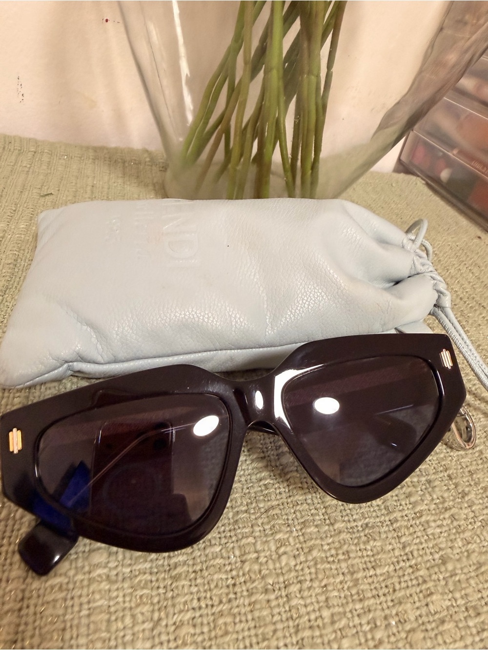 Fendi Black Cat-Eye Sunglasses with Dark Lenses - Picture 6 of 6